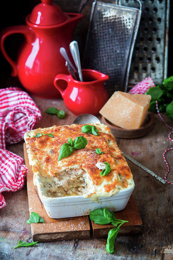Lasagna With Chicken And Cheese #1 Photograph by Irina Meliukh
