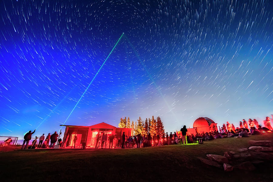 Laser-guided Sky Tour At The Rothney #1 Photograph by Alan Dyer