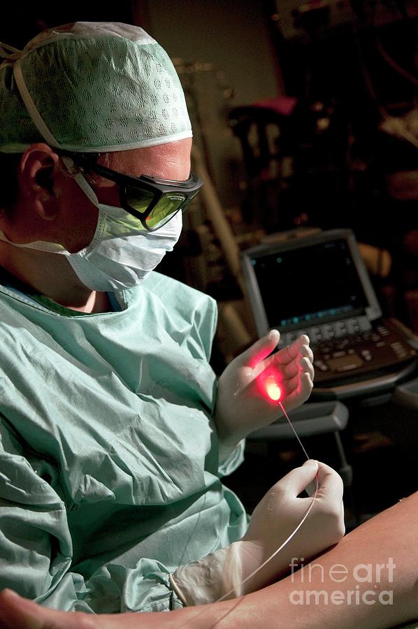 Laser Treatment Of Varicose Veins #1 Photograph by Arno Massee/science Photo Library