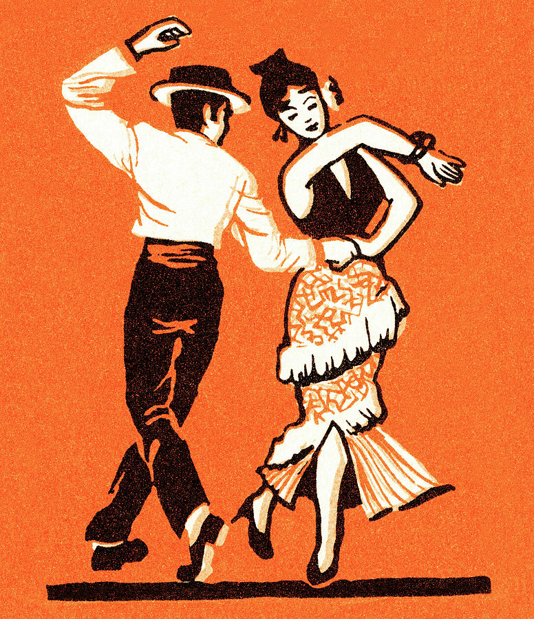 Vintage Drawing - Latin dance #1 by CSA Images