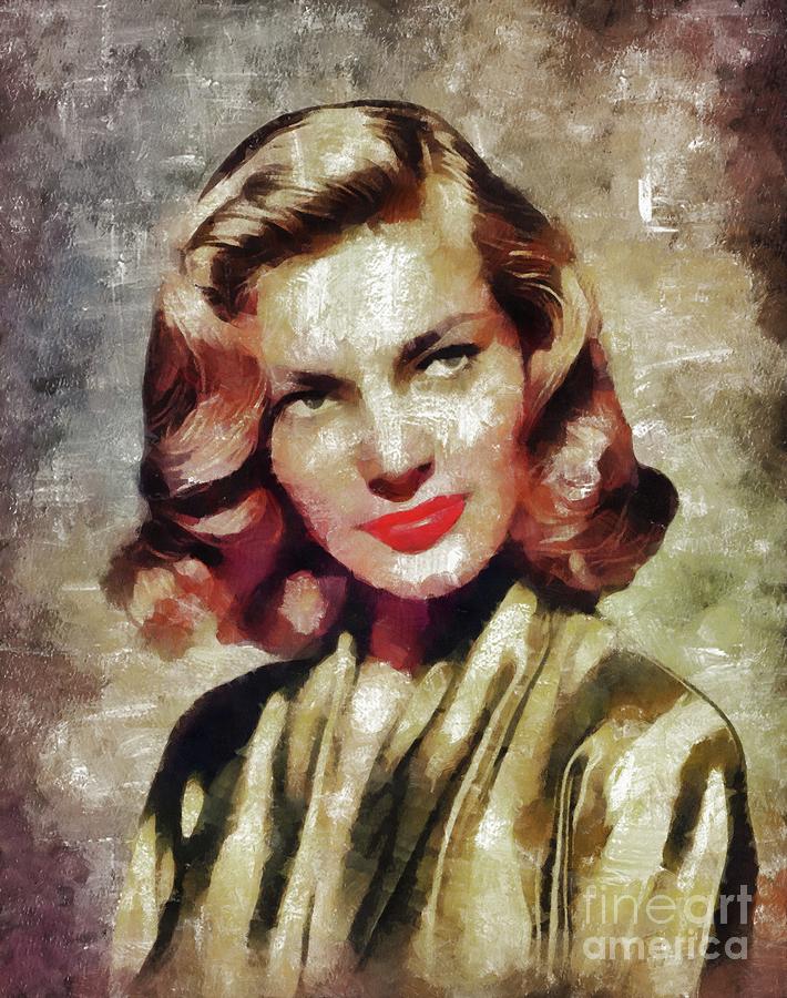 Lauren Bacall, Vintage Movie Star Painting by Esoterica Art Agency ...