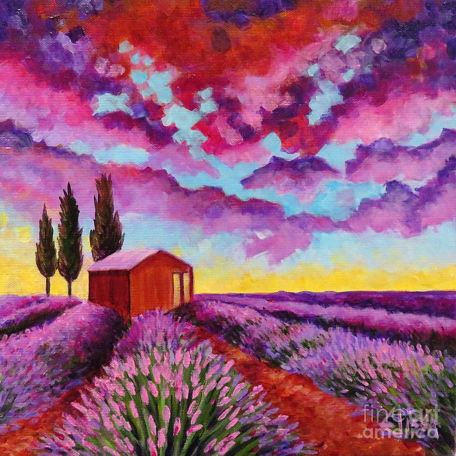 Lavender Fields Forever Painting by Elissa Anthony