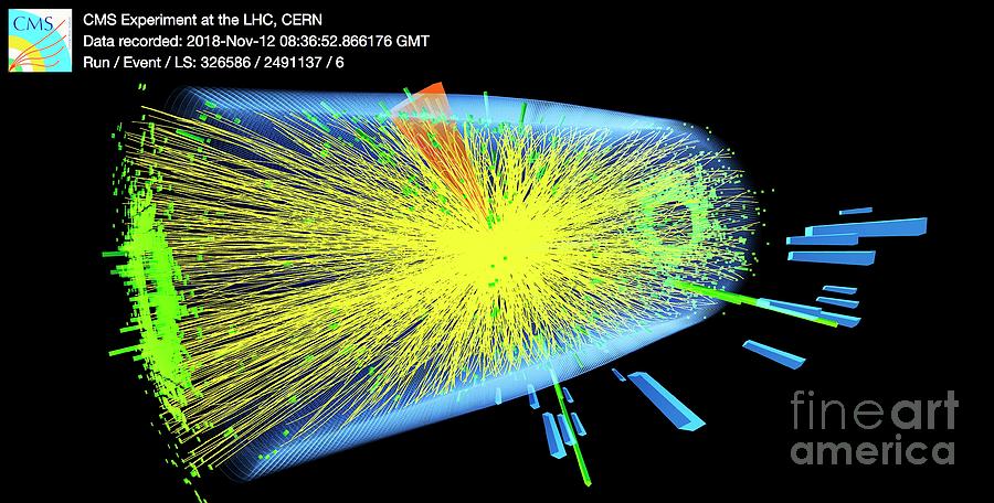 Lead Ion Collision Event In Cerns Cms Detector #1 Photograph by Cern, Thomas Mccauley/science Photo Library