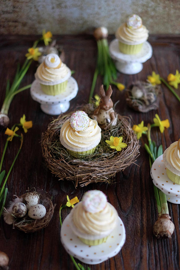 Lemon And Poppyseed Cupcakes For Easter #1 Photograph by Marions Kaffeeklatsch