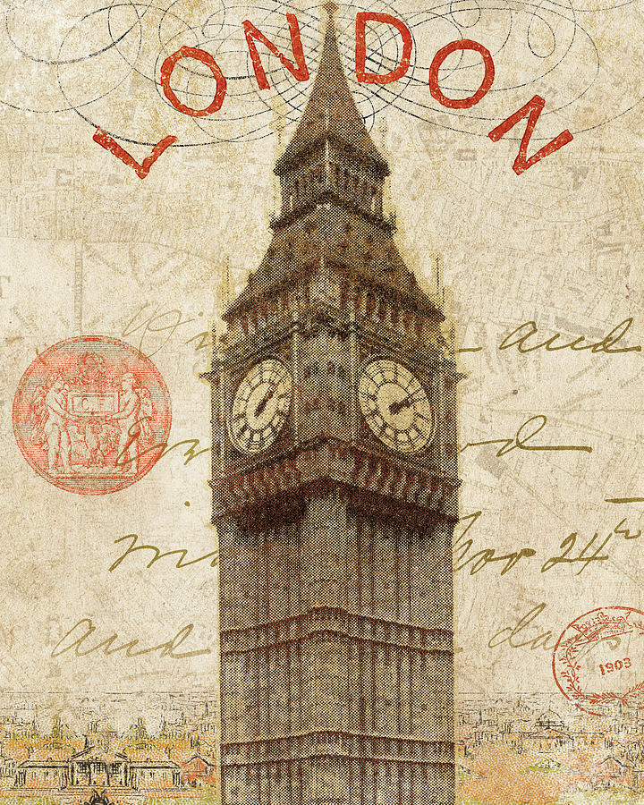 Architecture Painting - Letter From London #1 by Wild Apple Portfolio
