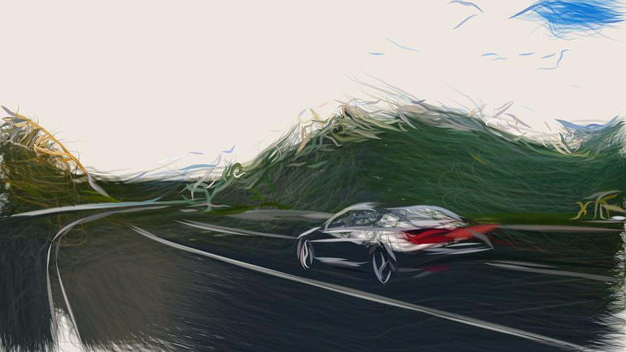 Lexus LS Draw #2 Digital Art by CarsToon Concept
