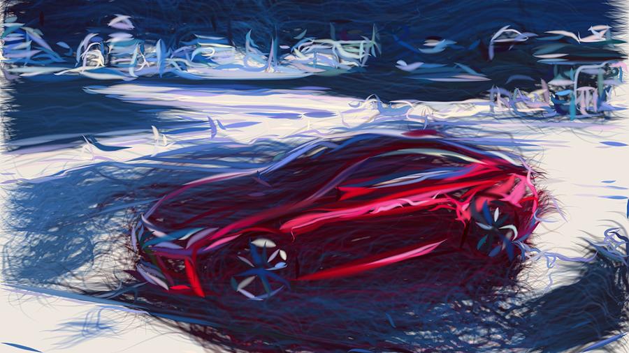 Lexus RC Drawing #2 Digital Art by CarsToon Concept