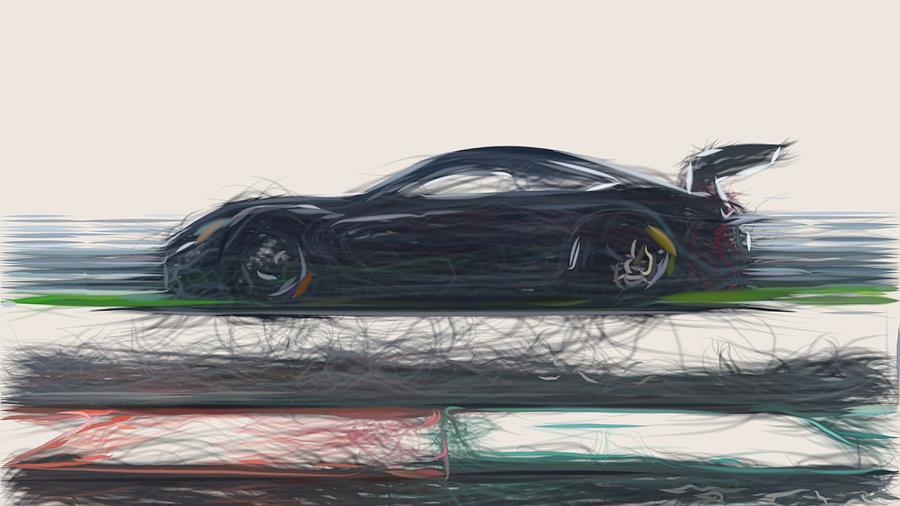 Lexus RC F GT3 Drawing #2 Digital Art by CarsToon Concept