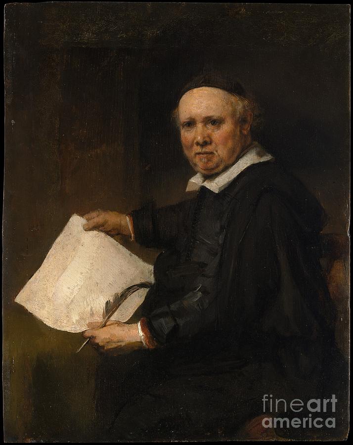 Lieven Willemsz Van Coppenol Painting by Rembrandt Harmensz. Van Rijn