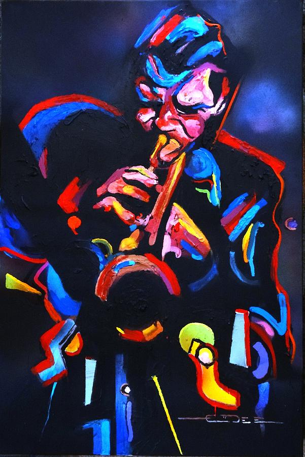 Jazz Painting - Life Back in Blue - Chet Baker #2 by Eric Dee