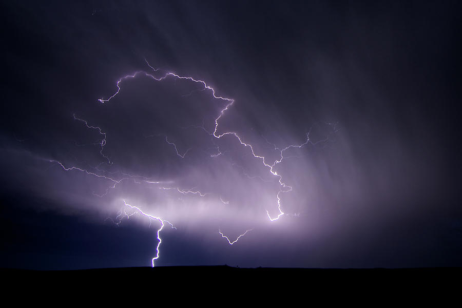 Lightning Sparks From Strong Storms, Near Scottsbluff, Nebraska, Usa ...