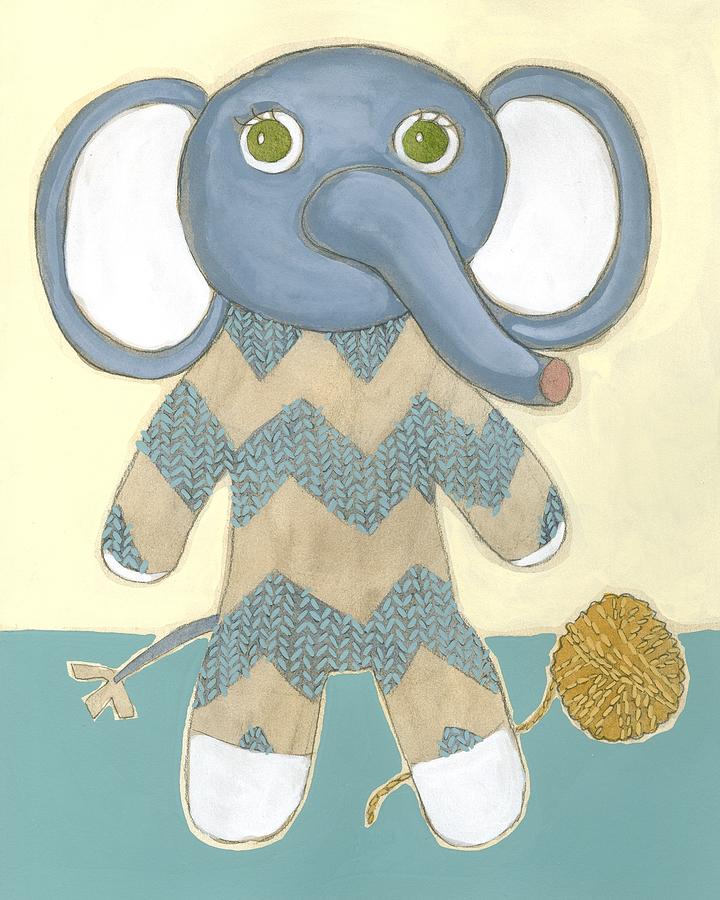 Elephant Painting - Lillians Lovies IIi #1 by Chariklia Zarris