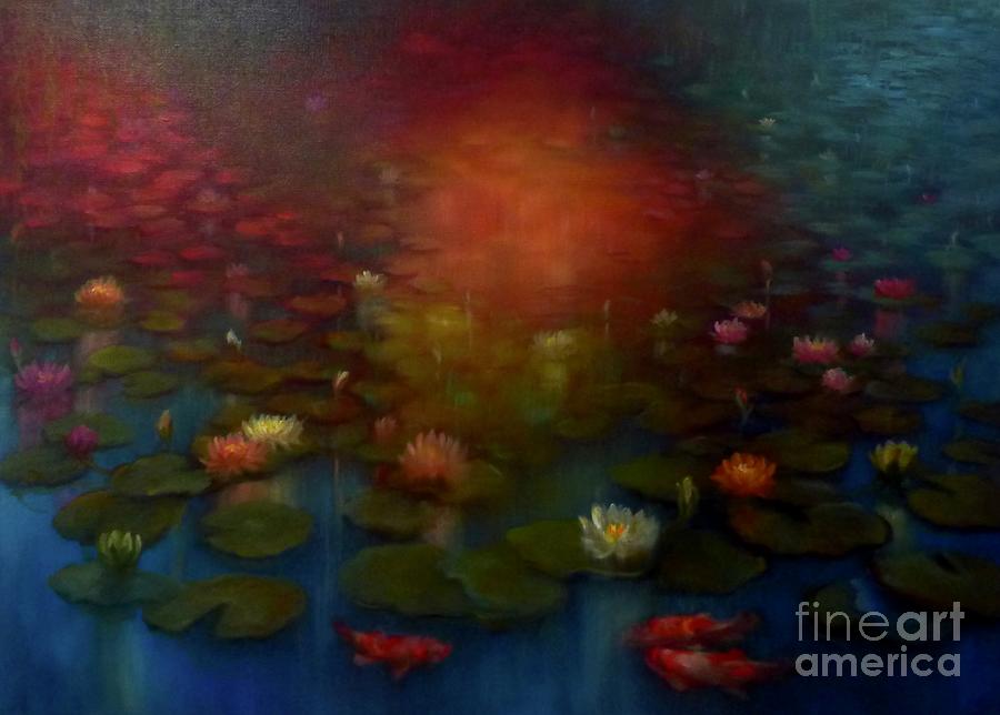 Lily Pond Painting by Lee Campbell