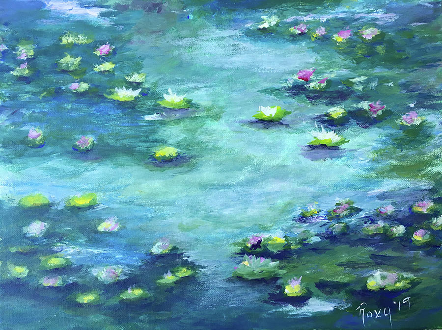Lily Pond #1 Painting by Roxy Rich
