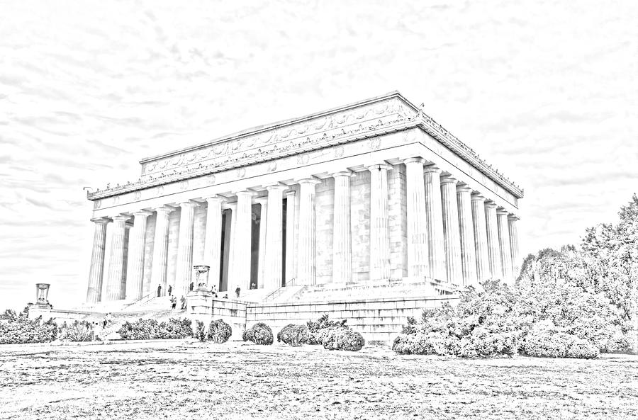Lincoln Memorial Drawing Digital Art by Craig Fildes