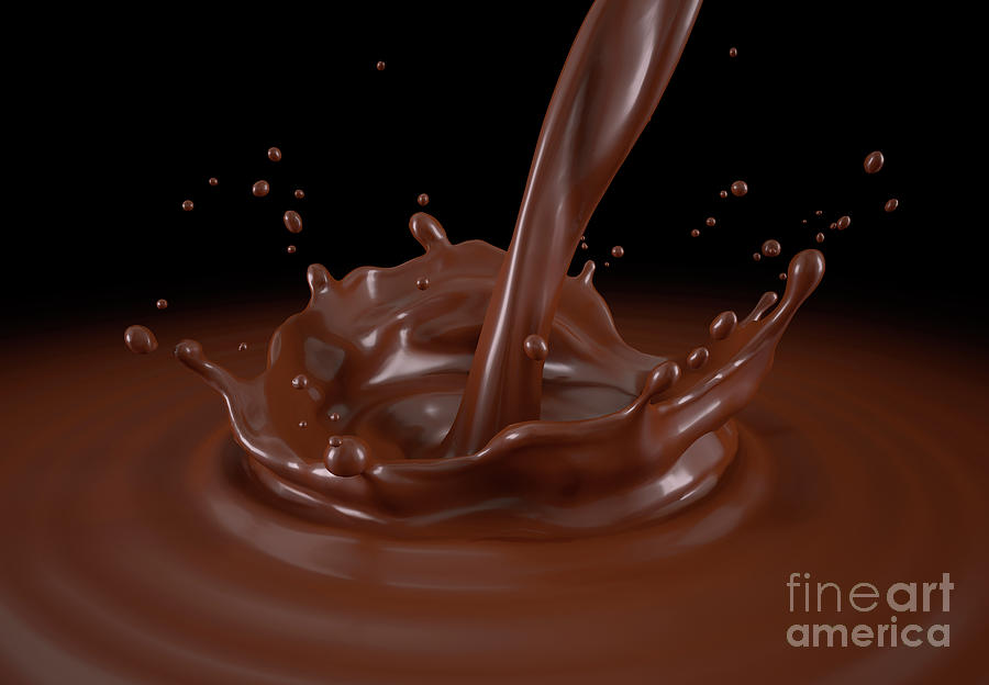 Liquid Chocolate Pouring With Crown Splash #1 Photograph by Leonello Calvetti/science Photo Library