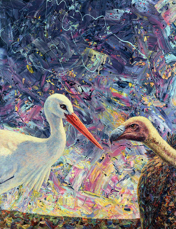 Vulture Painting - Living Between Beaks #1 by James W. Johnson