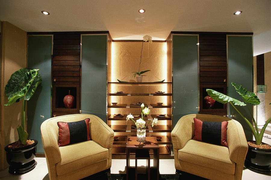 Lobby Lounge In, Banyan Tree Spa Hotel, Holiday, Luxury, Relaxation, Bangkok, Thailand #1 Photograph by Martin Kreuzer