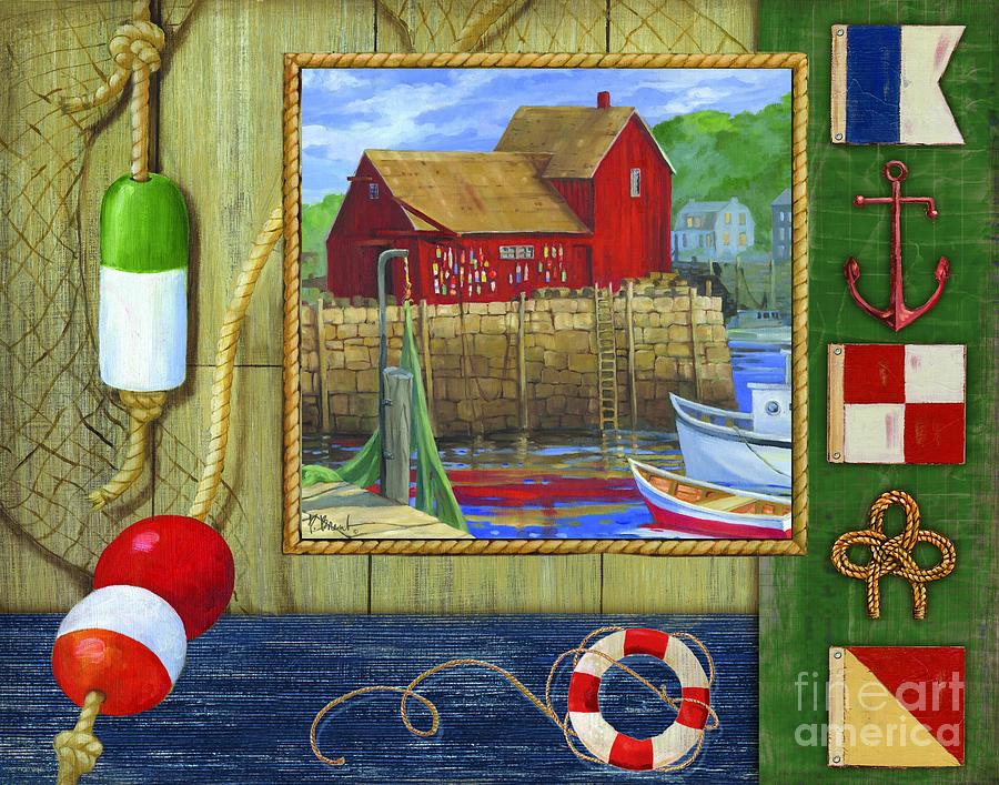 Crabs Painting - Lobster Shack Collage #1 by Paul Brent
