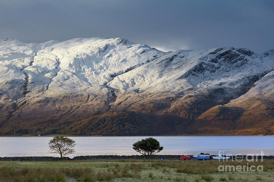 Loch Hourn with the early snow on Beinn na Caillich. Photograph by David Bleeker