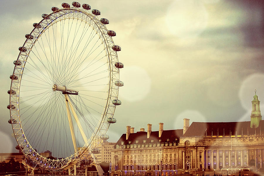 London Photograph - London Ferris Wheel #1 by Emily Navas