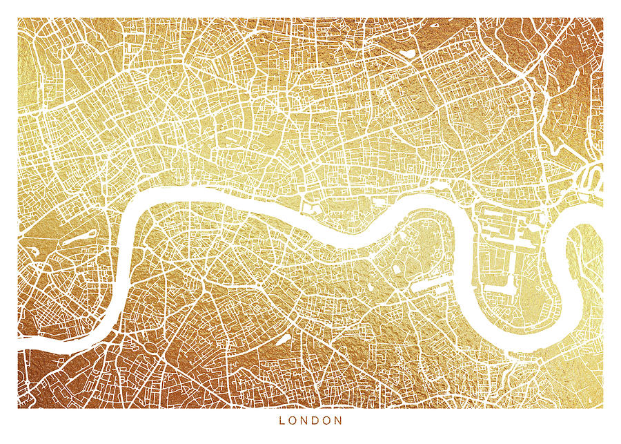 London Map Gold Digital Art by Dennson Creative - Fine Art America