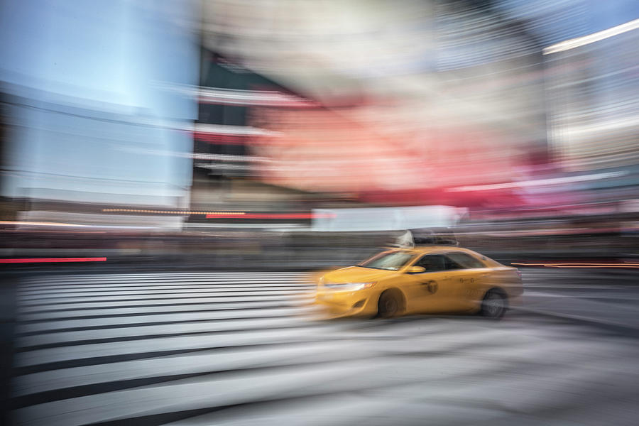 New York City Photograph - Lonely Cab #1 by Moises Levy