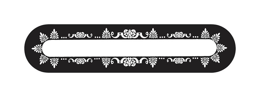 Black And White Drawing - Long decorated tray #1 by CSA Images