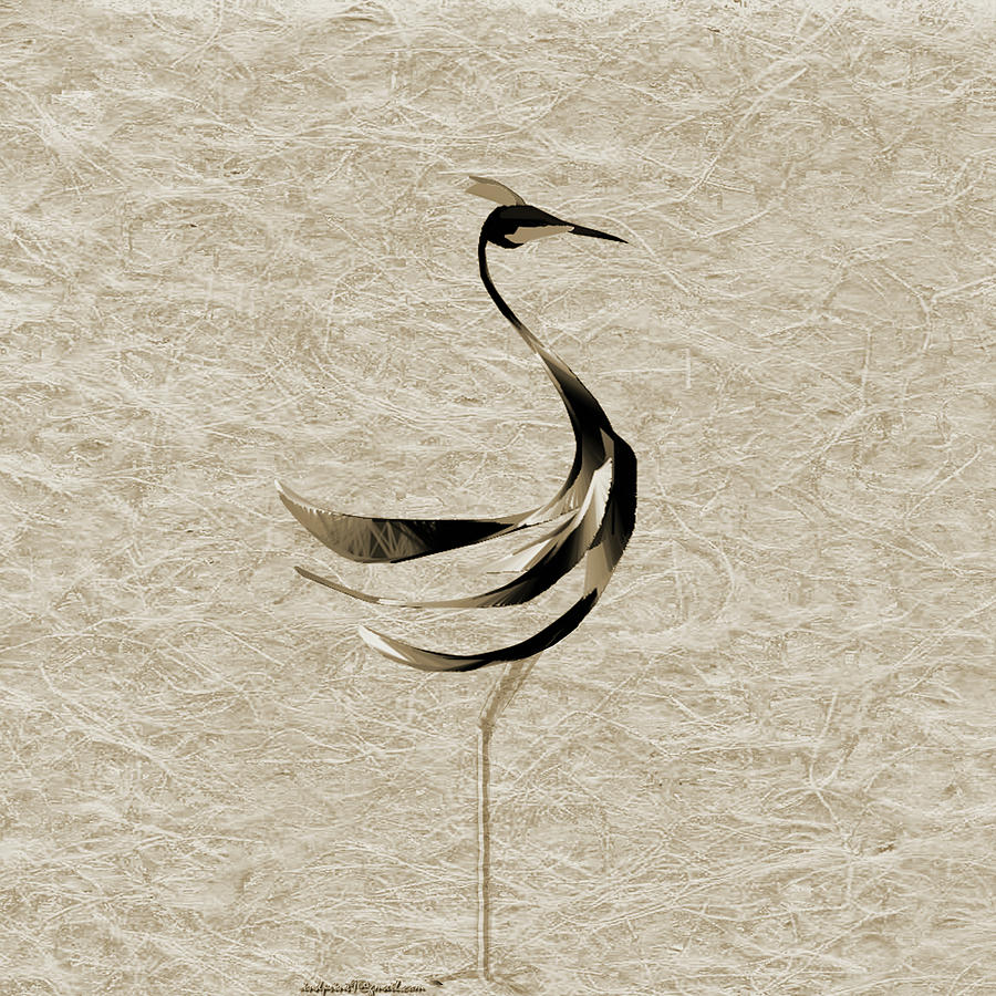 Long-legged Bird #1 Digital Art by Asok Mukhopadhyay
