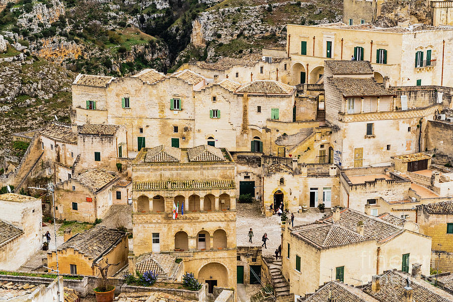 Long panoramic views of the rocky old town of Matera with its st #1 Photograph by Joaquin Corbalan