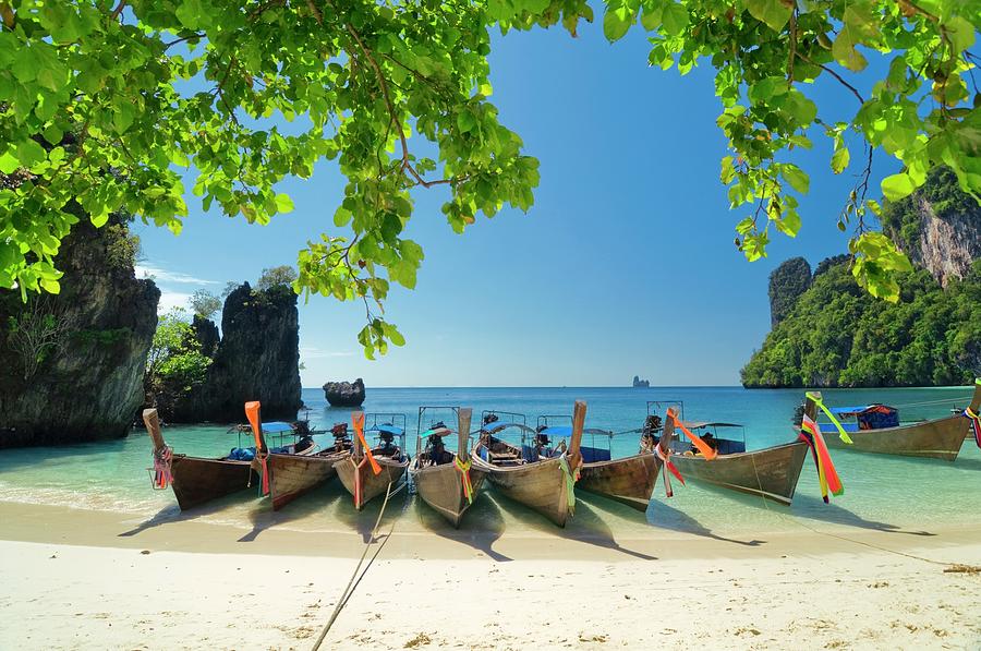 Longtail Boats At The Beach On Krabi #1 Photograph by R9 ronaldo