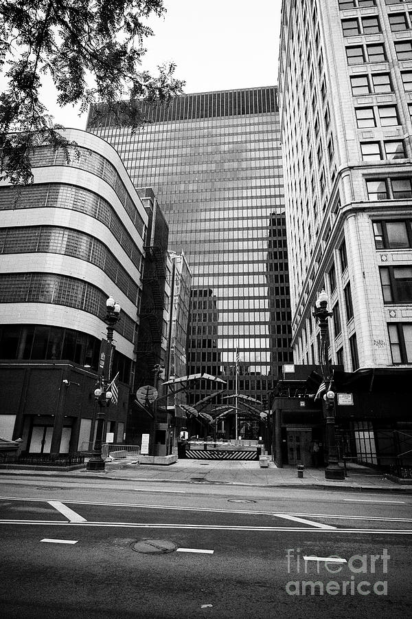 Chicago Photograph - Looking Between 230 South State Street And Quincy Court Building To Security Entrance To Federal Cen #1 by Joe Fox