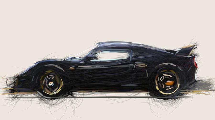Lotus Exige S Type 72 Draw #1 Digital Art by CarsToon Concept