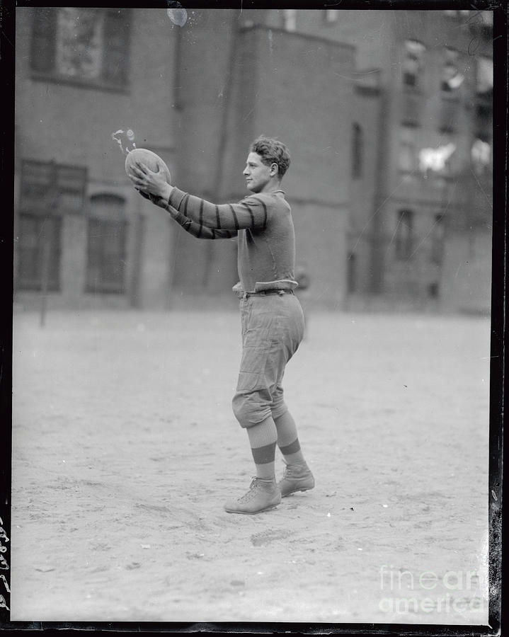 Lou Gehrig Playing Football In High #1 Photograph by Bettmann