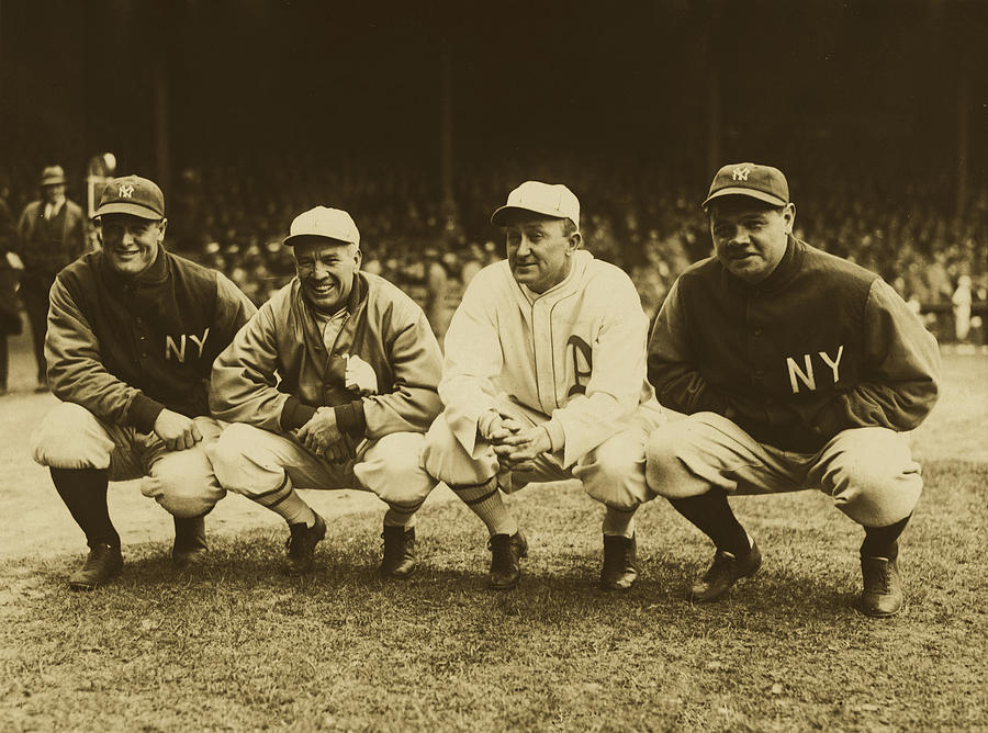 Lou Gehrig, Tris Speaker, Ty Cobb, And Babe Ruth 1928 #1 Photograph by Mountain Dreams