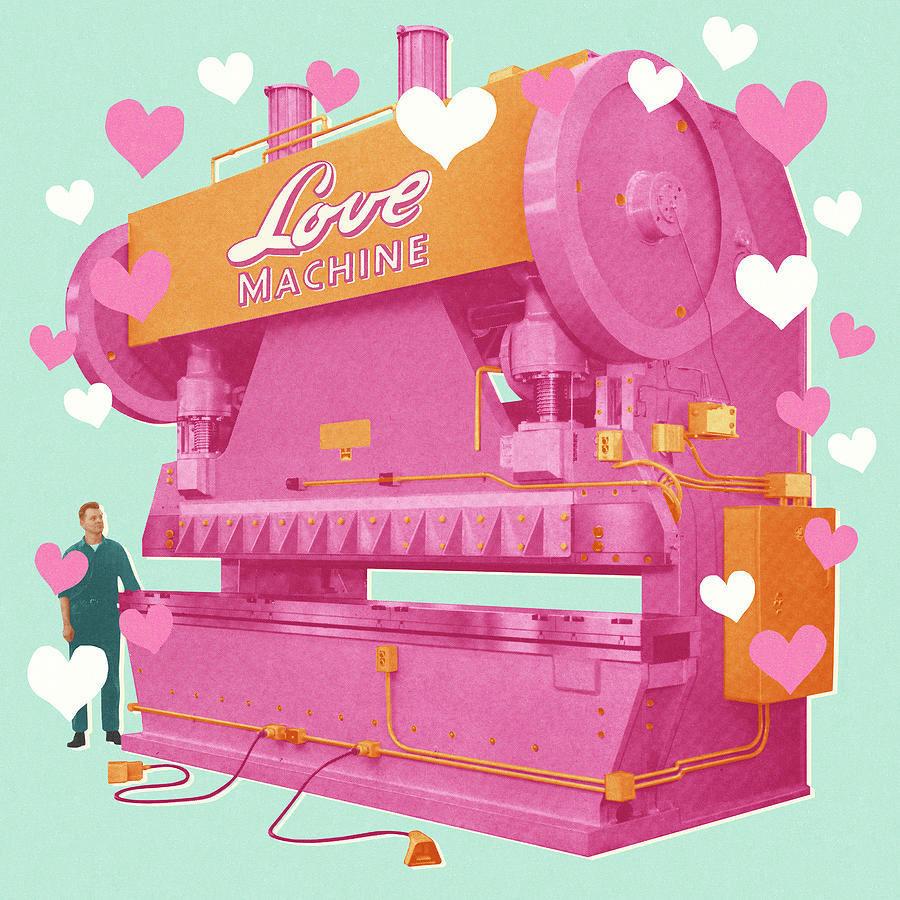 Vintage Drawing - Love Machine #1 by CSA Images