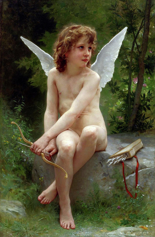 William Adolphe Bouguereau Painting - Love on the Look Out #1 by William-Adolphe Bouguereau