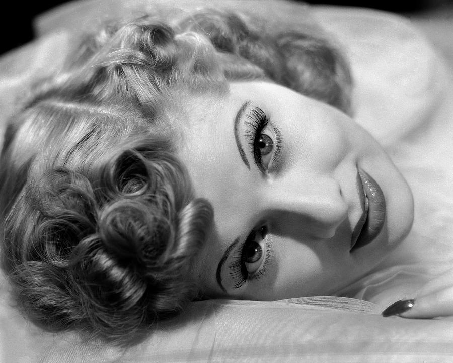 Lucille Ball Photograph - Lucille Ball Lying On Silk #1 by Ernest Bachrach