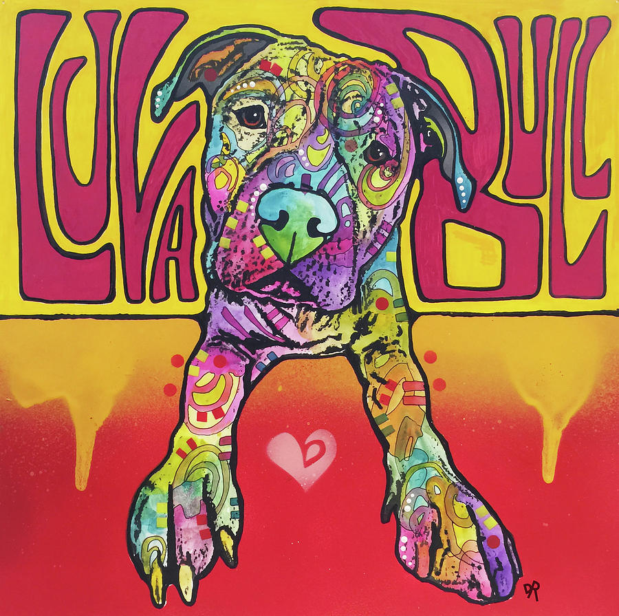 Dog Mixed Media - Luva Bull #1 by Dean Russo