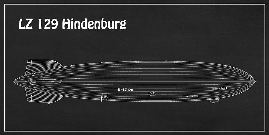 LZ 129 Hindenburg - Airship Blueprint. Drawing Plans for the LZ 129 ...