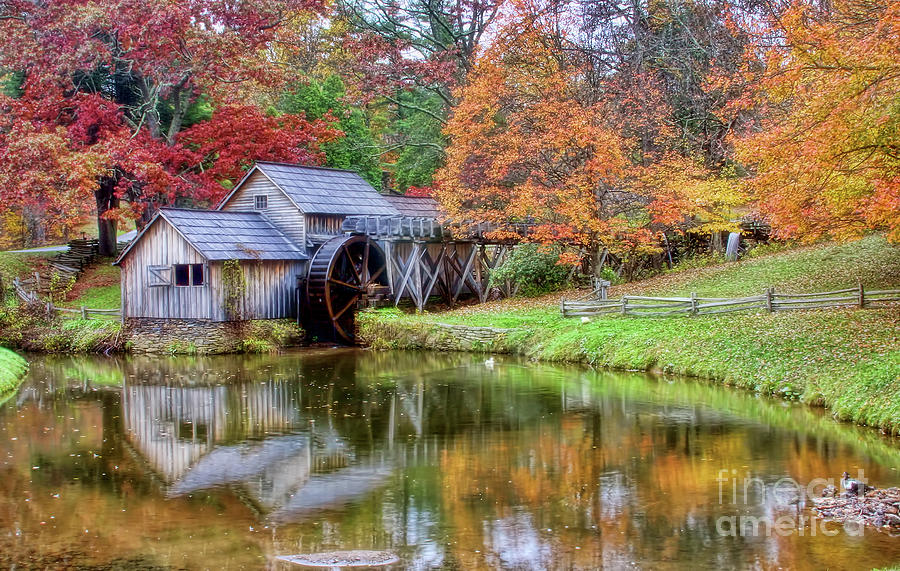 Mabry Mill in Autumn Photograph by Joan Bertucci