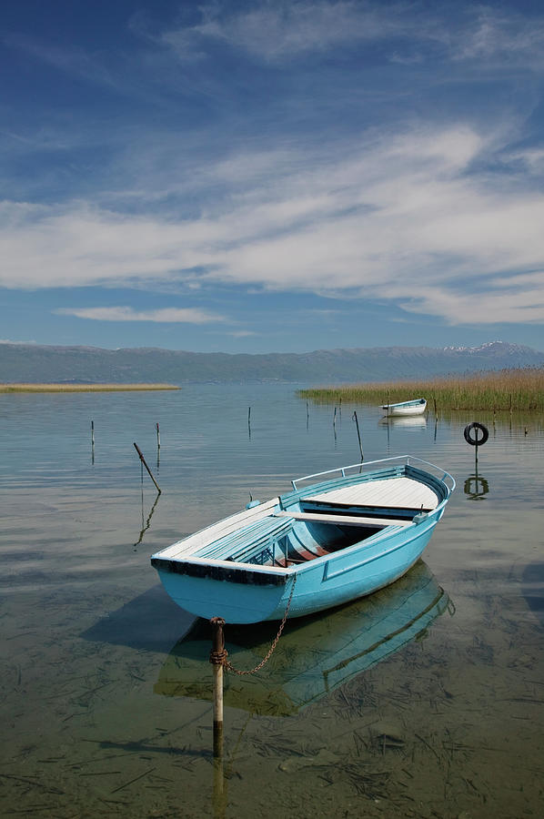 Macedonia, Rental Boats On Lake Ohrid #1 Photograph by Walter Bibikow
