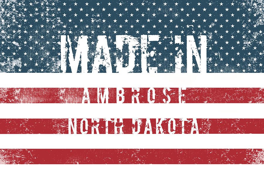 Made in Ambrose, North Dakota #1 Digital Art by Tinto Designs
