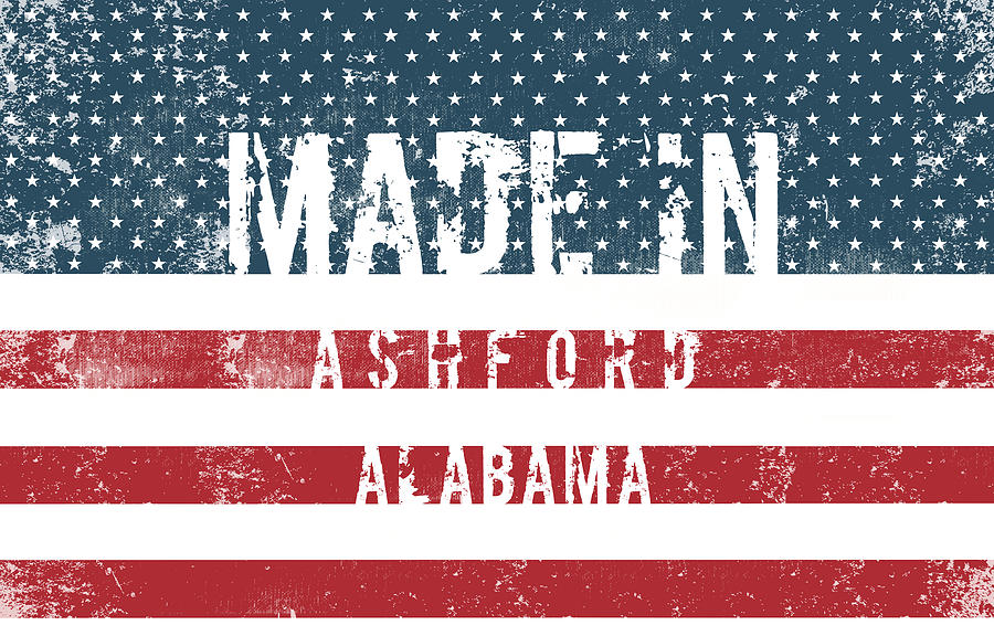 Flag Digital Art - Made in Ashford, Alabama #1 by Tinto Designs