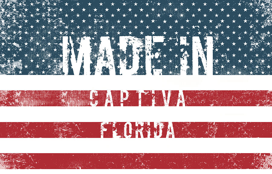 Flag Digital Art - Made in Captiva, Florida #1 by Tinto Designs