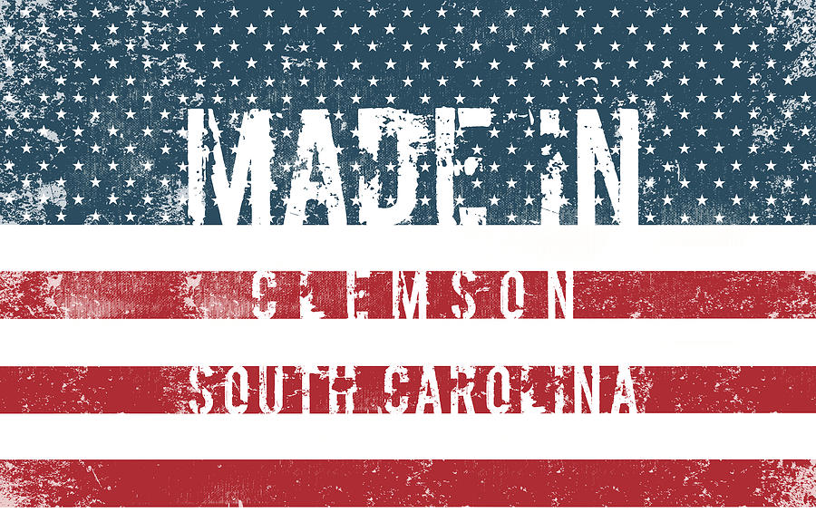 Flag Digital Art - Made in Clemson, South Carolina #1 by Tinto Designs