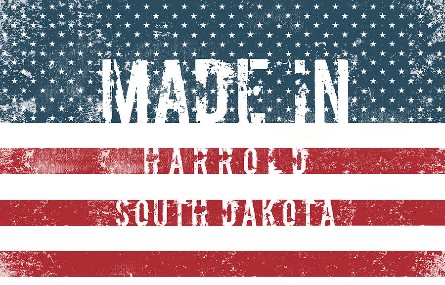 Flag Digital Art - Made in Harrold, South Dakota #1 by Tinto Designs