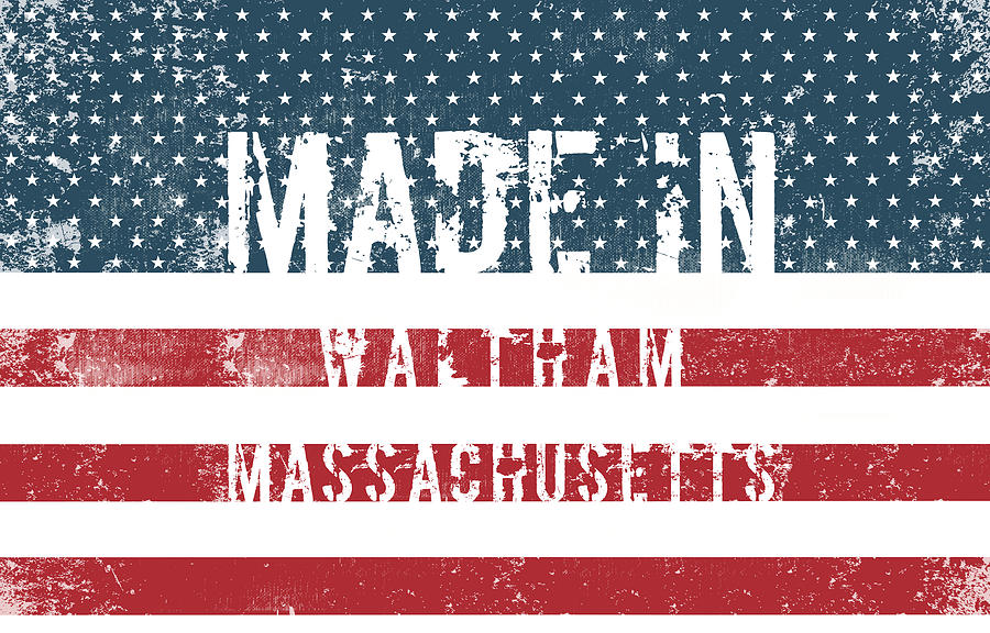 Made in Waltham, Massachusetts #1 Digital Art by Tinto Designs