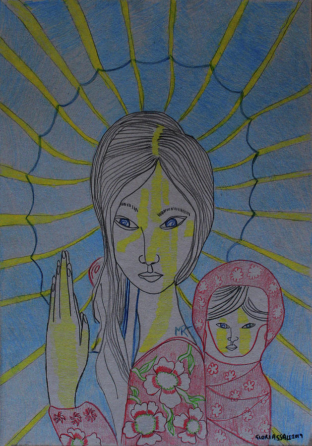 Madonna and Child Asia #1 Painting by Gloria Ssali