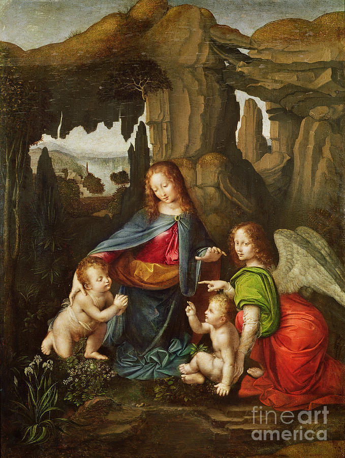 John The Baptist Painting - Madonna Of The Rocks by Leonardo Da Vinci